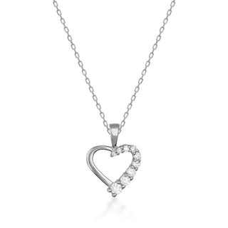 Collier avec pendentif en diamant à cœur ouvert, cadeau pour femme