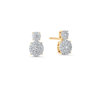 0.35 TCW Round Moissanite Diamond Double Stud Earrings