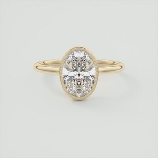 Bague de fiançailles solitaire avec diamant en moissanite taille ovale de 2,0 ct