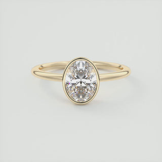 Bague de fiançailles solitaire avec diamant en moissanite taille ovale de 2 carats 