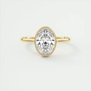 Bague de fiançailles solitaire avec diamant en moissanite taille ovale de 2,0 ct