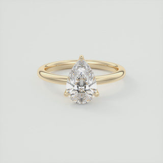 2 CT Pear Cut Moissanite Diamond Solitaire Engagement Ring