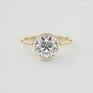 Bague de fiançailles solitaire en moissanite à taille ronde de 2 carats sertie d'une lunette 