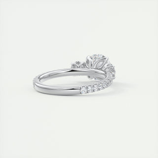 2CT Round Cut Three Stone Moissanite Engagement Ring