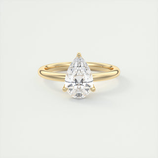 2 CT Pear Cut Moissanite Diamond Solitaire Engagement Ring