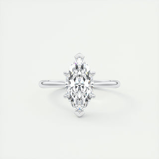 Bague de fiançailles en moissanite solitaire marquise 2 carats de 1,8 mm 