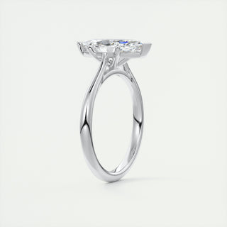 2CT Marquise Flush Stacking 1.8mm Solitaire Moissanite Engagement Ring