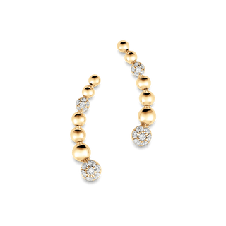 0.12 TCW Round Moissanite Diamond Ear Crawler Earrings