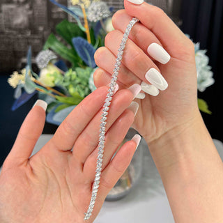 Pulsera de moissanita con diamantes de talla marquesa de 8,18 ct para ella