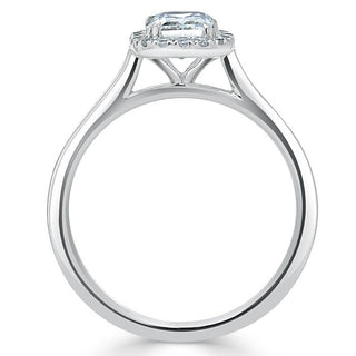 0.75 CT Cushion Cut Halo Moissanite Engagement Ring