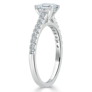 1.0 CT Princess Shaped Moissanite Solitaire Engagement Ring