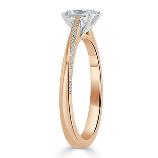 Bague de fiançailles solitaire en moissanite de forme princesse de 0,75 ct