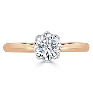 Bague de fiançailles solitaire en moissanite de forme ronde de 0,75 ct