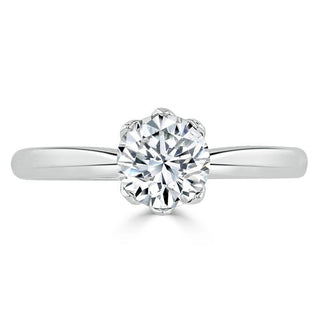 Bague de fiançailles solitaire en moissanite de forme ronde de 0,75 ct