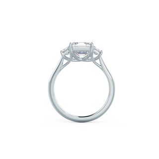 Bague de fiançailles solitaire en diamant et moissanite à trois pierres Asscher de 1,0 ct 