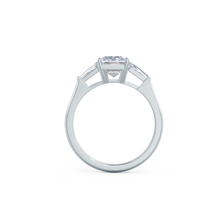 Bague de fiançailles en diamants à trois pierres en moissanite taille émeraude de 3,0 ct 