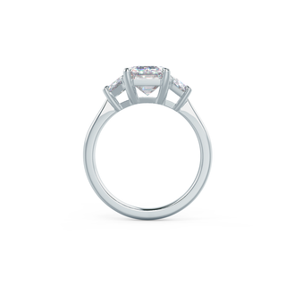 Bague de fiançailles en diamants à trois pierres en moissanite taille émeraude de 2,75 ct sertie de cathédrale pour femme