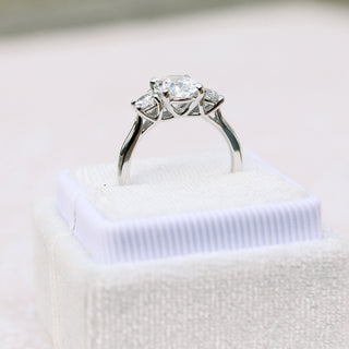 1.50CT Oval Three Stone Moissanite Diamond Solitaire Engagement Ring