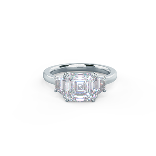 1.80CT Asscher Cut Moissanite Trapezoid Diamond Engagement Ring - ELITE CARAT