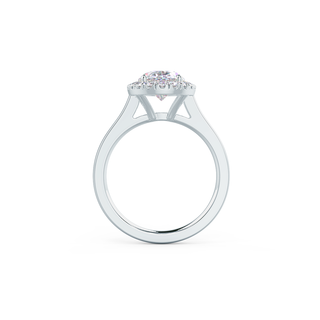 Bague de fiançailles avec halo de diamants en moissanite ovale sertie cathédrale de 2,0 ct pour elle