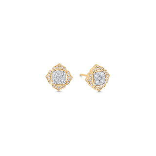 Boucles d'oreilles à tige en diamant et moissanite ronde de 0,54 TCW