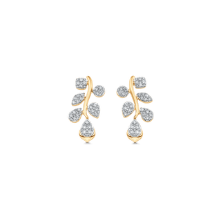 0.97 TCW Round Moissanite Diamond Cluster Drop Earrings