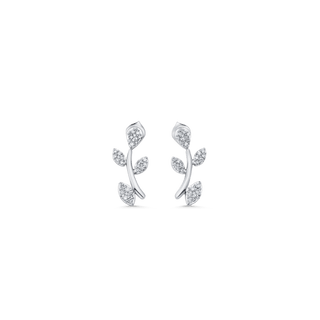 0.22 TCW Round Moissanite Diamond Ear Crawler Earrings