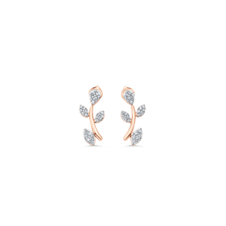 0.22 TCW Round Moissanite Diamond Ear Crawler Earrings