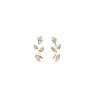 0.22 TCW Round Moissanite Diamond Ear Crawler Earrings