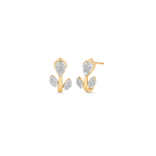 Boucles d'oreilles Huggie en diamant et moissanite ronde de 0,24 TCW