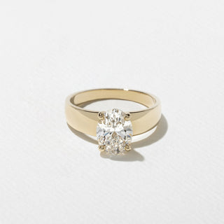 Bague de fiançailles solitaire en diamant ovale F/VS1 CVD de 1,75 ct