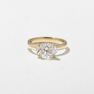 2.08 CT East-West Oval G/VS1 CVD Diamond Solitaire Engagement Ring