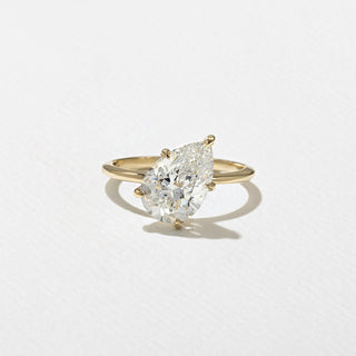 Bague de fiançailles solitaire en diamant poire E/VS1 CVD de 2,54 ct