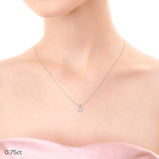 Collier avec diamant solitaire taille brillant rond de 0,50 à 1,0 ct et moissanite