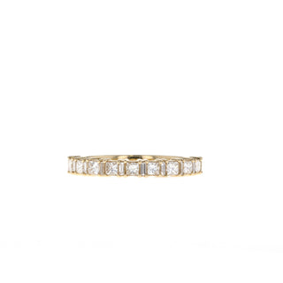 Alliance de mariage en moissanite alternée princesse et baguette de 0,55 ct