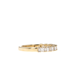 Alliance de mariage en moissanite alternée princesse et baguette de 0,55 ct