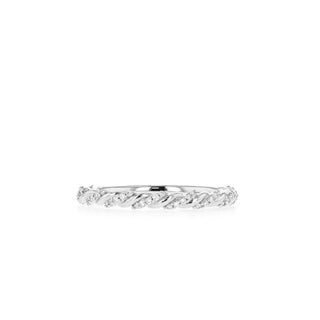 Alliance de mariage torsadée en moissanite à coupe ronde de 0,1 ct