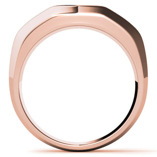 4mm Round Cut Six Stone Men's Wedding Band in Rose Gold