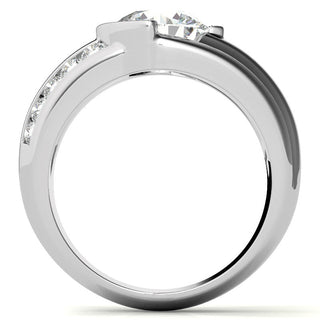 9mm Round Cut Channel Set Men's Moissanite Wedding Band