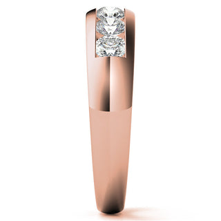 4.00mm Round Cut Seven Stone Men's Wedding Band in Rose Gold