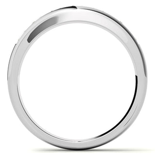 4.00mm Round Cut Seven Stone Men's Wedding Band in Rose Gold