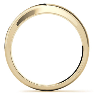 4.00mm Round Cut Seven Stone Men's Wedding Band in Rose Gold