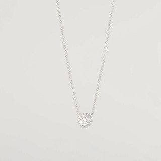 Collier halo en moissanite ronde 0,14 TCW