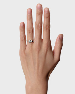 Bague de fiançailles à deux pierres avec diamant CVD et émeraude de 1,0 à 3,0 ct