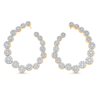 3.59 TCW Round Moissanite Diamond Hoop Earrings