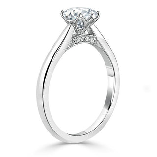 0.75 CT Round Shaped Moissanite Solitaire Engagement Ring