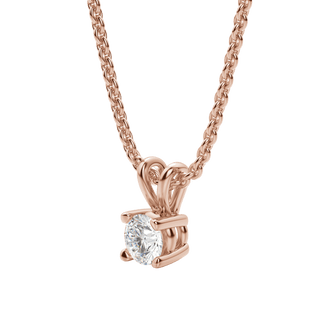 Collier avec diamant solitaire rond F/VS de 0,25 à 1,0 ct cultivé en laboratoire