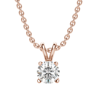 Collier avec diamant solitaire rond F/VS de 0,25 à 1,0 ct cultivé en laboratoire