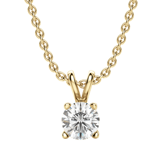 Collier avec diamant solitaire rond F/VS de 0,25 à 1,0 ct cultivé en laboratoire