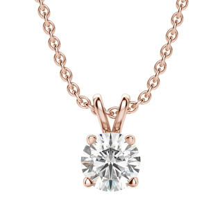 Collier avec diamant solitaire rond F/VS de 0,25 à 1,0 ct cultivé en laboratoire